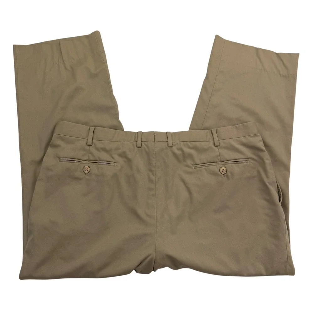 Brioni Pants Mens 38 X 29 Beige Dress Cannes USA Wool Made In Italy Flat Front